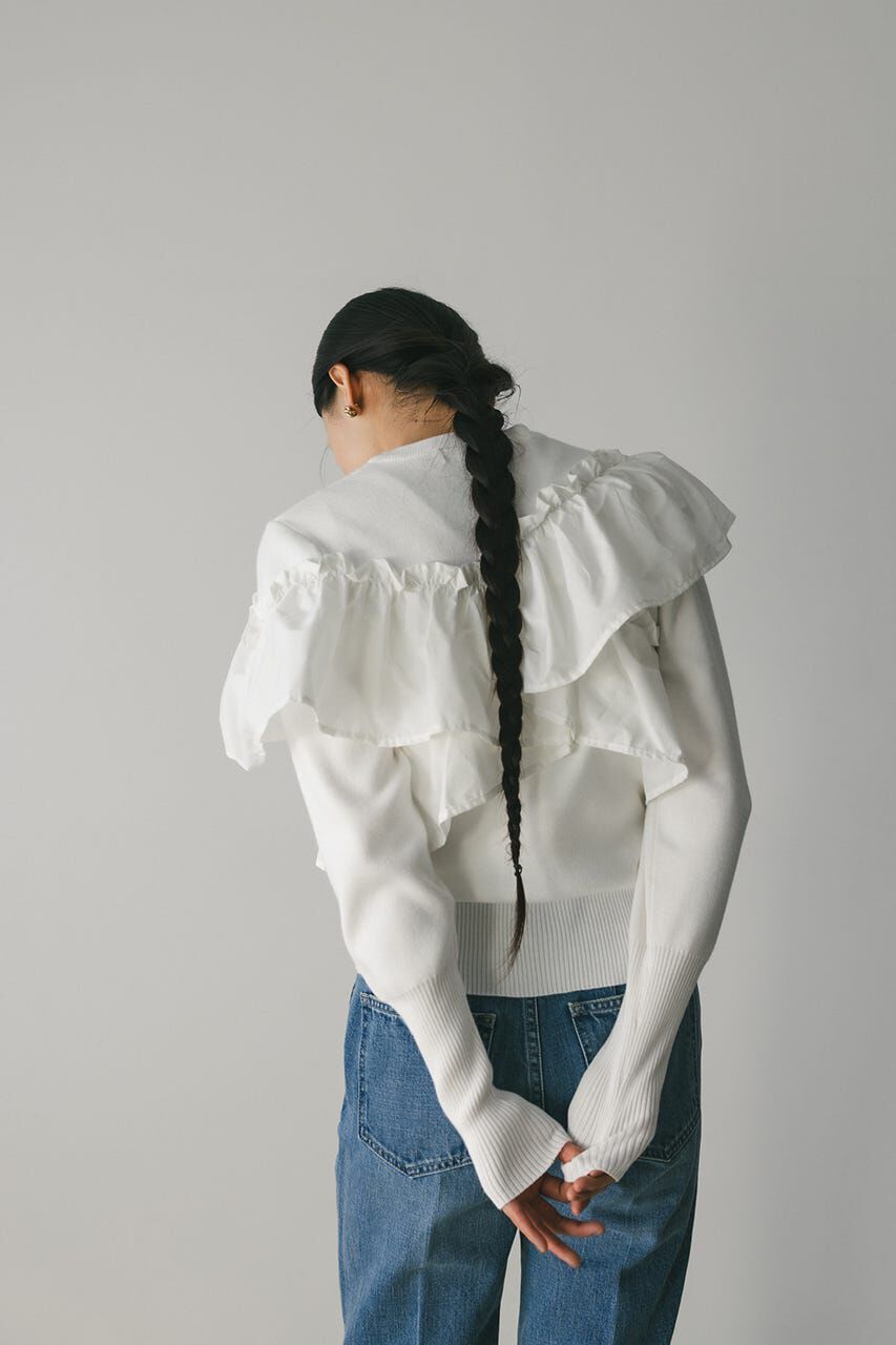 STYLEMIXER「アシンメトリーフリルニットトップ」|ニット・セーター|