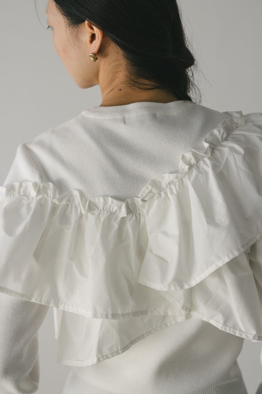 STYLEMIXER「アシンメトリーフリルニットトップ」|ニット・セーター|