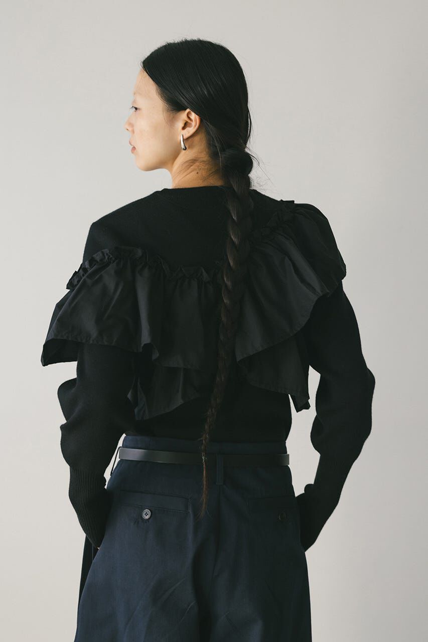 STYLEMIXER「アシンメトリーフリルニットトップ」|ニット・セーター|