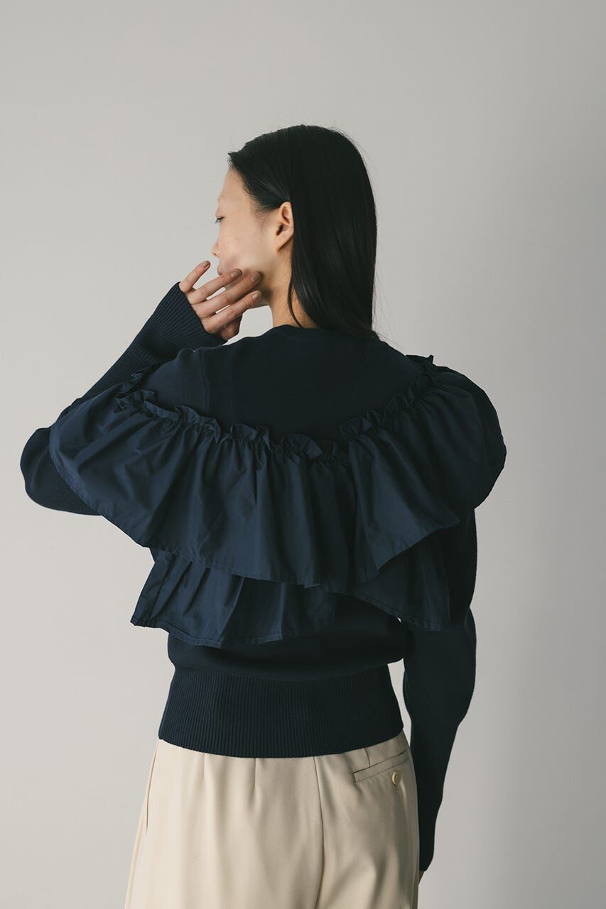 STYLEMIXER「アシンメトリーフリルニットトップ」|ニット・セーター|