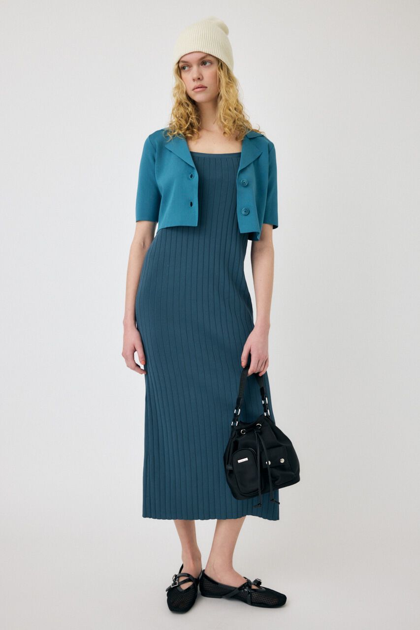MOUSSY「SHIRT COMBI KNIT ドレス」|ワンピース|BLU