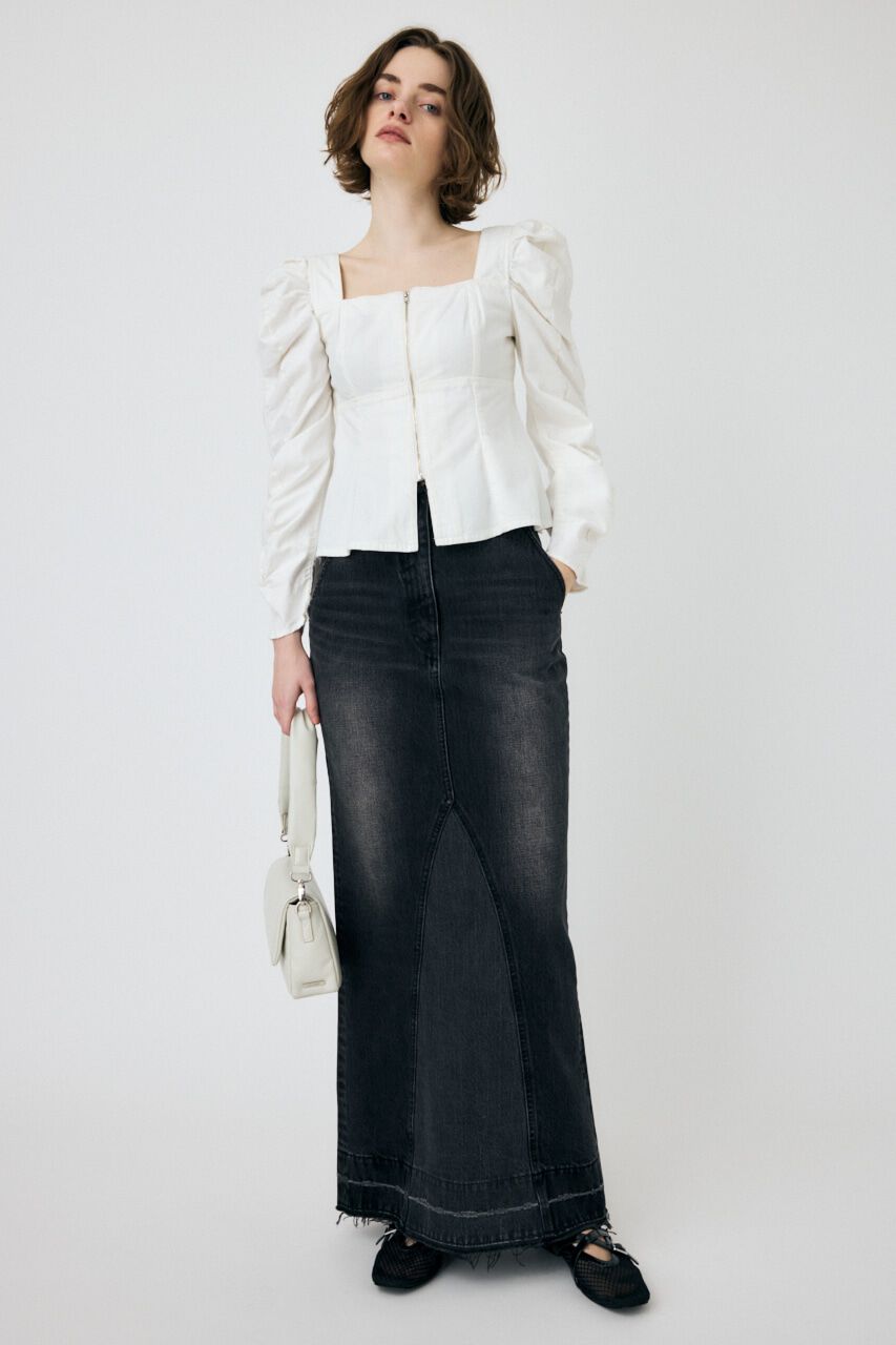 MOUSSY「WHT DENIM BUSTIER ブラウス」|シャツ・ブラウス|
