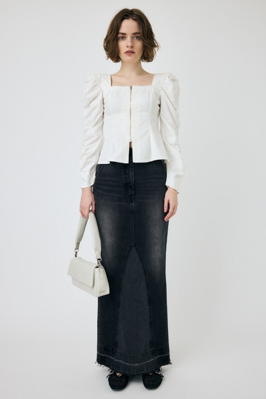 MOUSSY「WHT DENIM BUSTIER ブラウス」|シャツ・ブラウス|