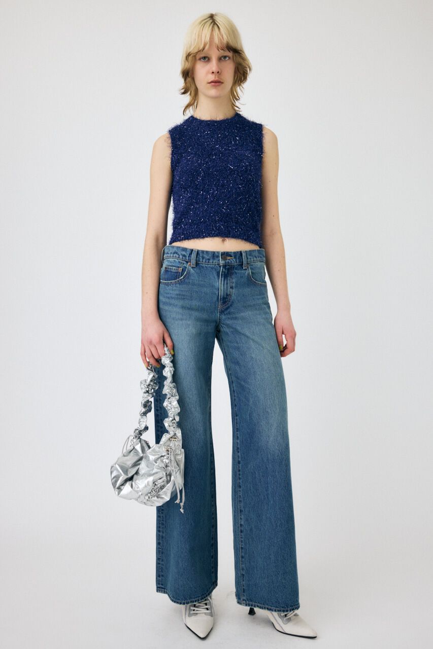 MOUSSY「SHAGGY GLITTER KNIT トップス」|ニット・セーター|