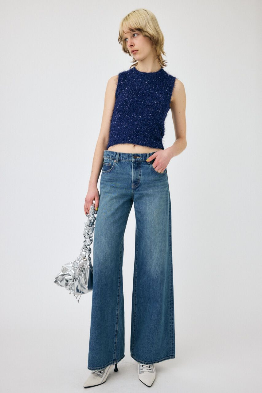 MOUSSY「SHAGGY GLITTER KNIT トップス」|ニット・セーター|