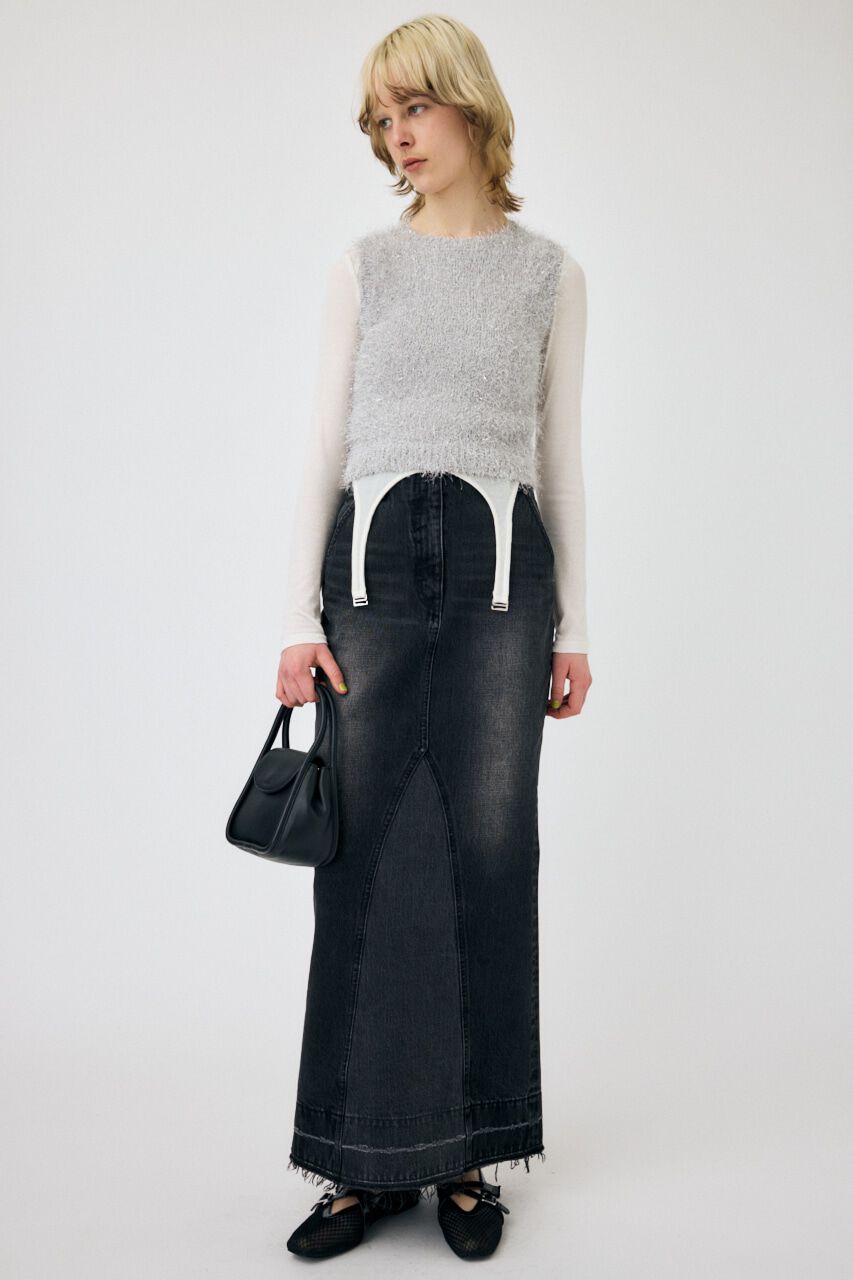 MOUSSY「SHAGGY GLITTER KNIT トップス」|ニット・セーター|