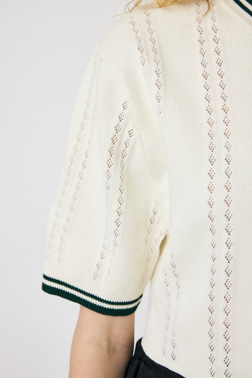 MOUSSY「MOUSSY CROPPED KNIT Tシャツ」|ニット・セーター|