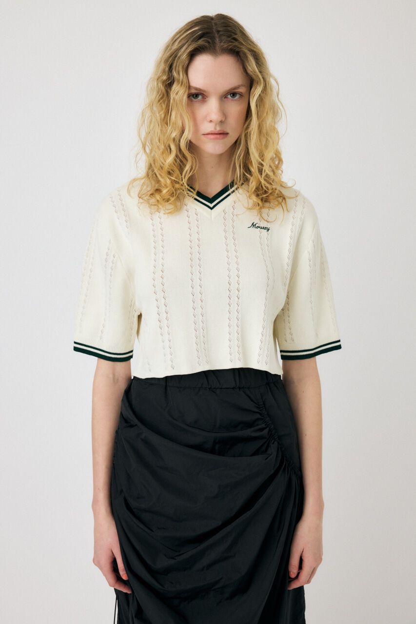 MOUSSY「MOUSSY CROPPED KNIT Tシャツ」|ニット・セーター|
