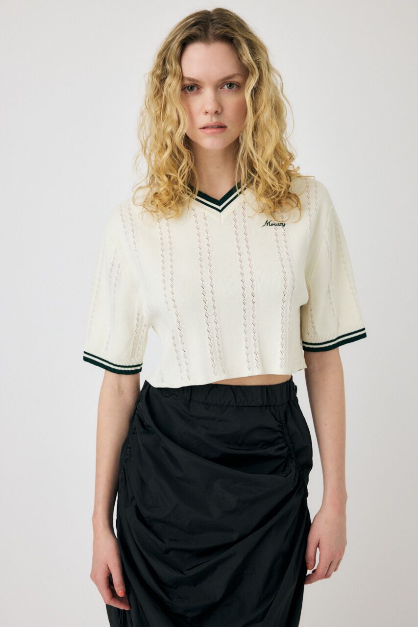 MOUSSY「MOUSSY CROPPED KNIT Tシャツ」|ニット・セーター|