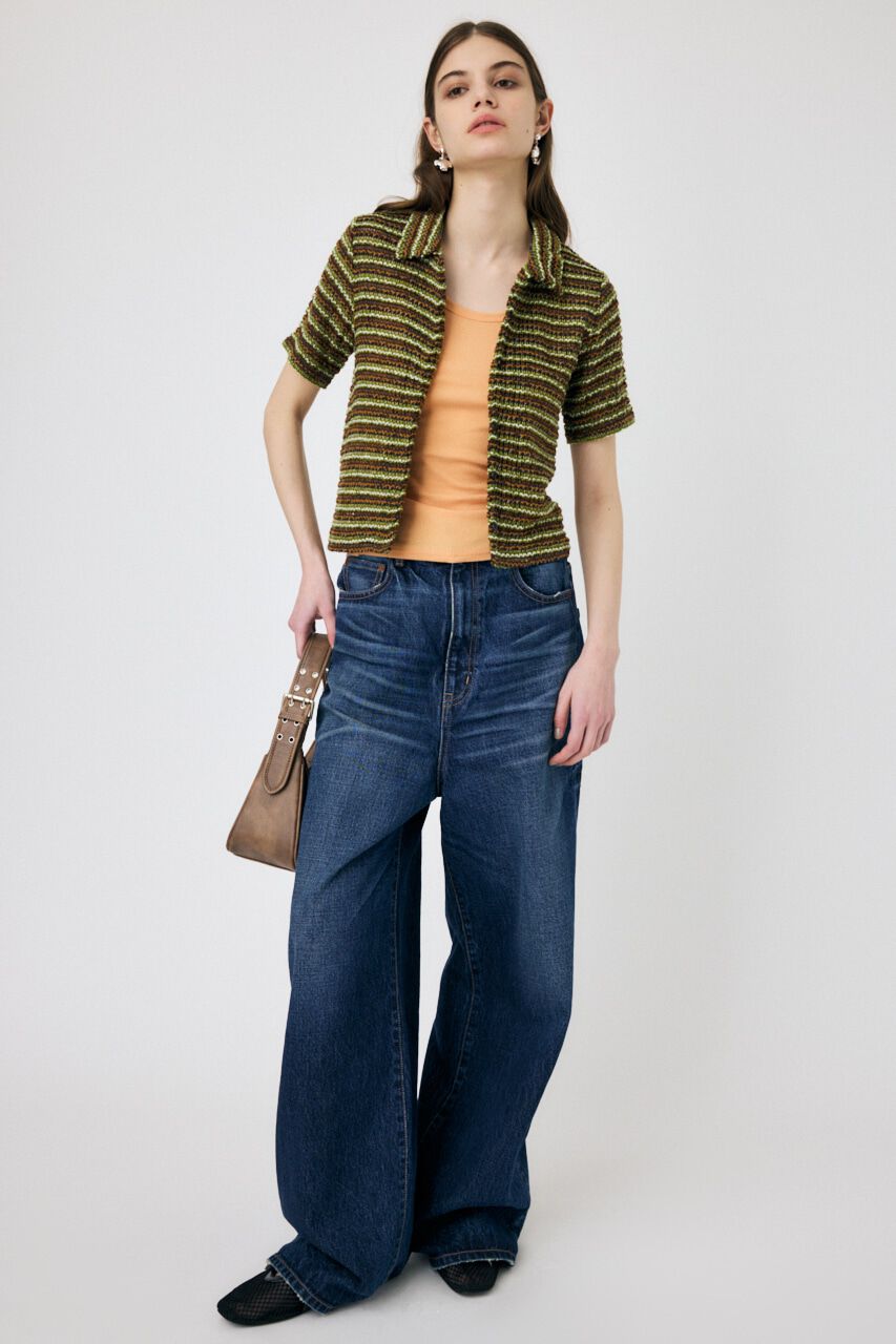 MOUSSY「MIX COLOR CROCHET シャツ」|シャツ・ブラウス|