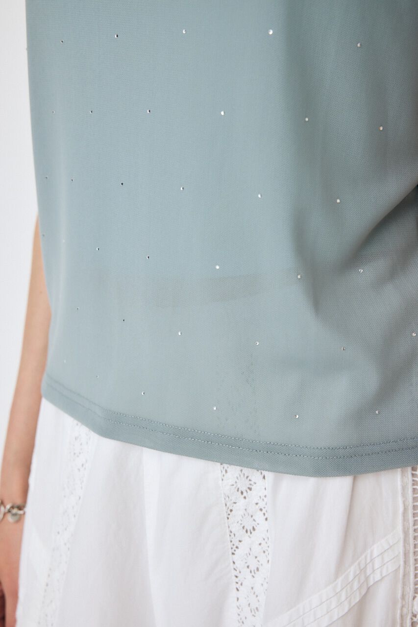 MOUSSY「RHINESTONE SHEER Tシャツ」|Tシャツ・カットソー|