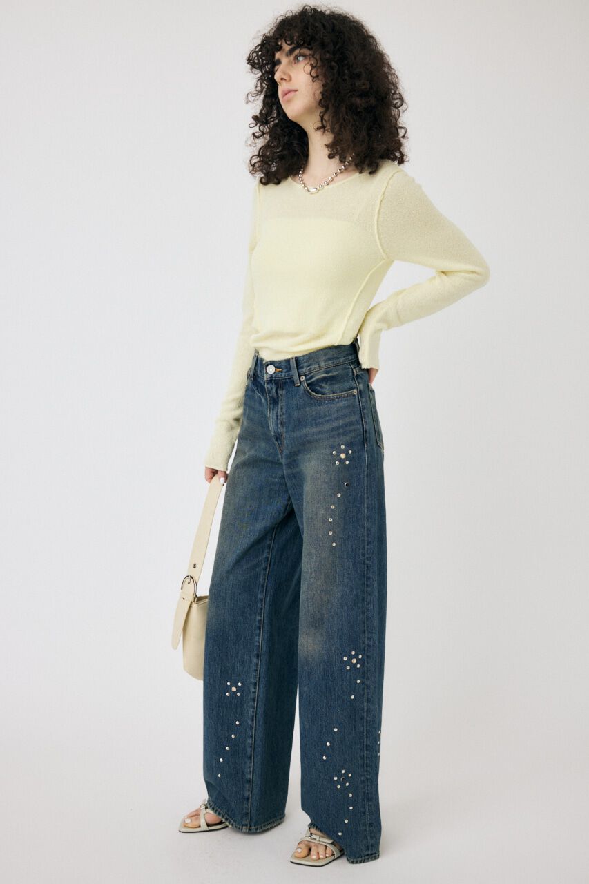 MOUSSY「LOOSE KNIT ロングスリーブTEE」|ニット・セーター|