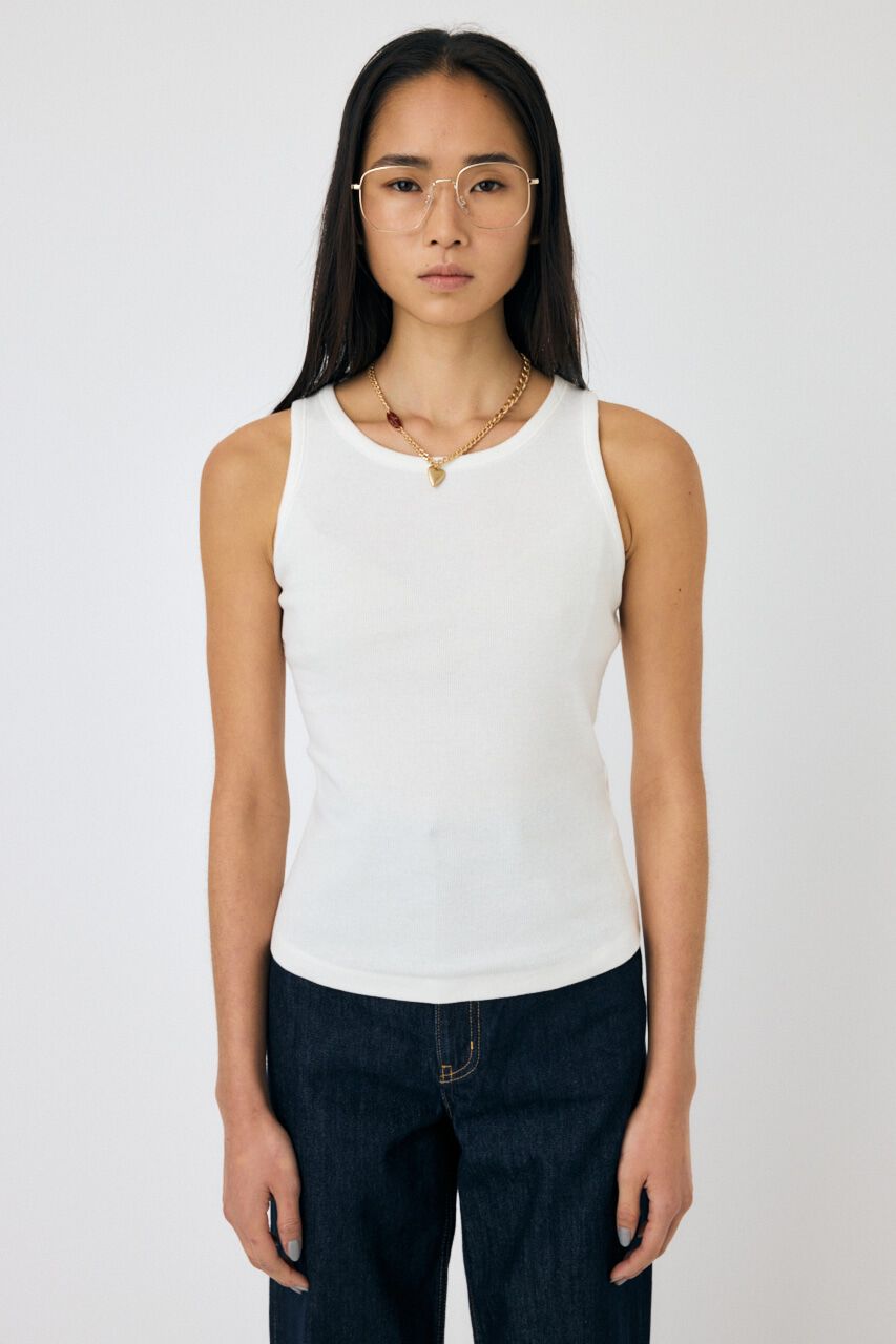 MOUSSY「BASIC RIB タンクトップ」|タンクトップ|