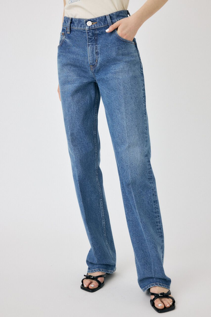 MOUSSY「MVS CENTER PRESS ストレートデニム」|デニム|