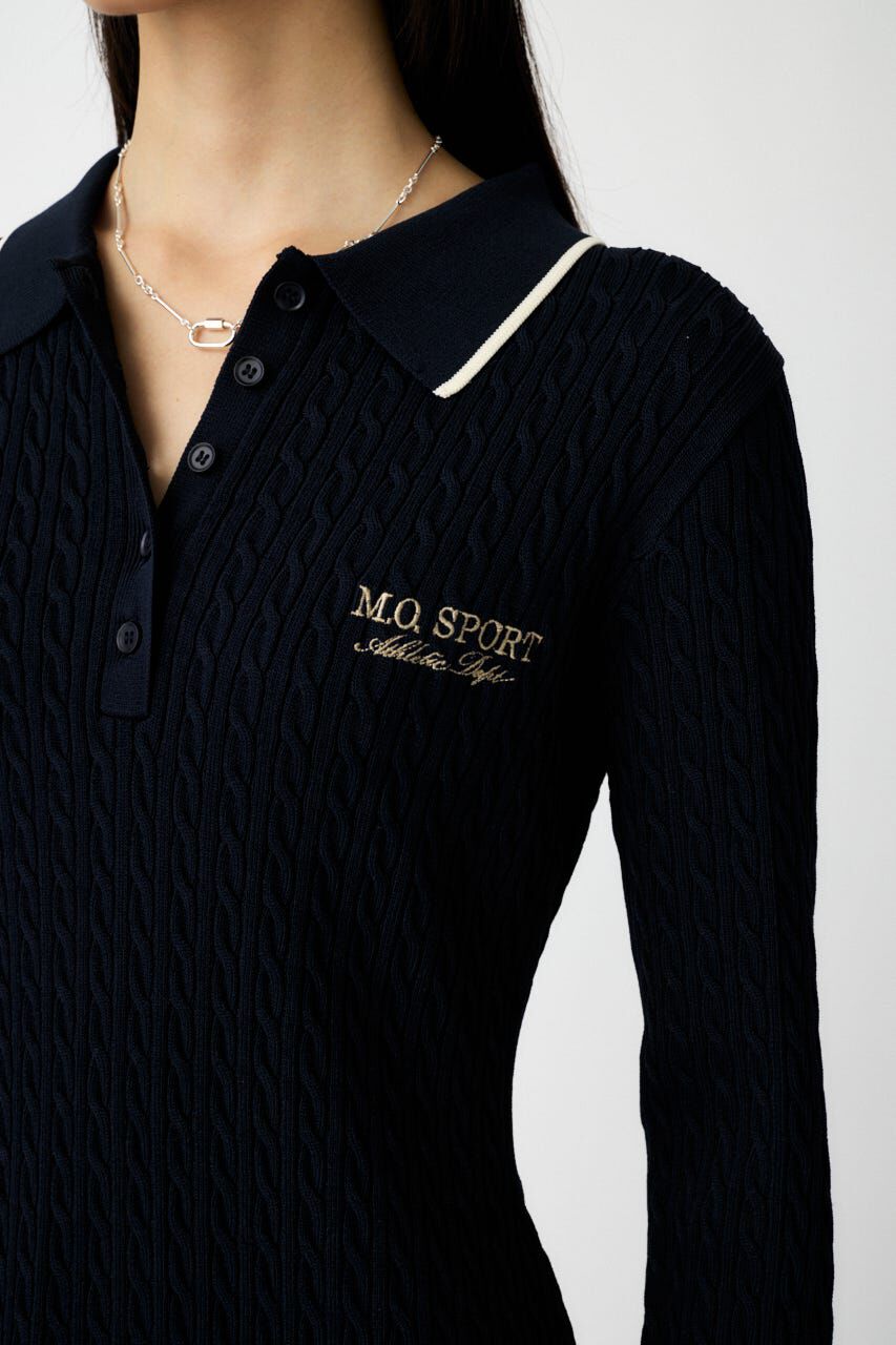 MOUSSY「LOGO CABLE KNIT ミニドレス」|ワンピース|