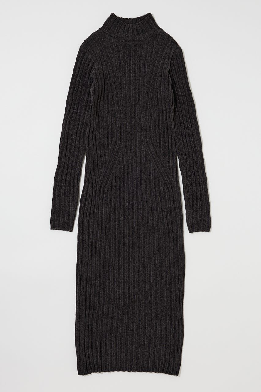 MOUSSY「VELOUR TOUCH KNIT ドレス」|ワンピース|L/BLK1