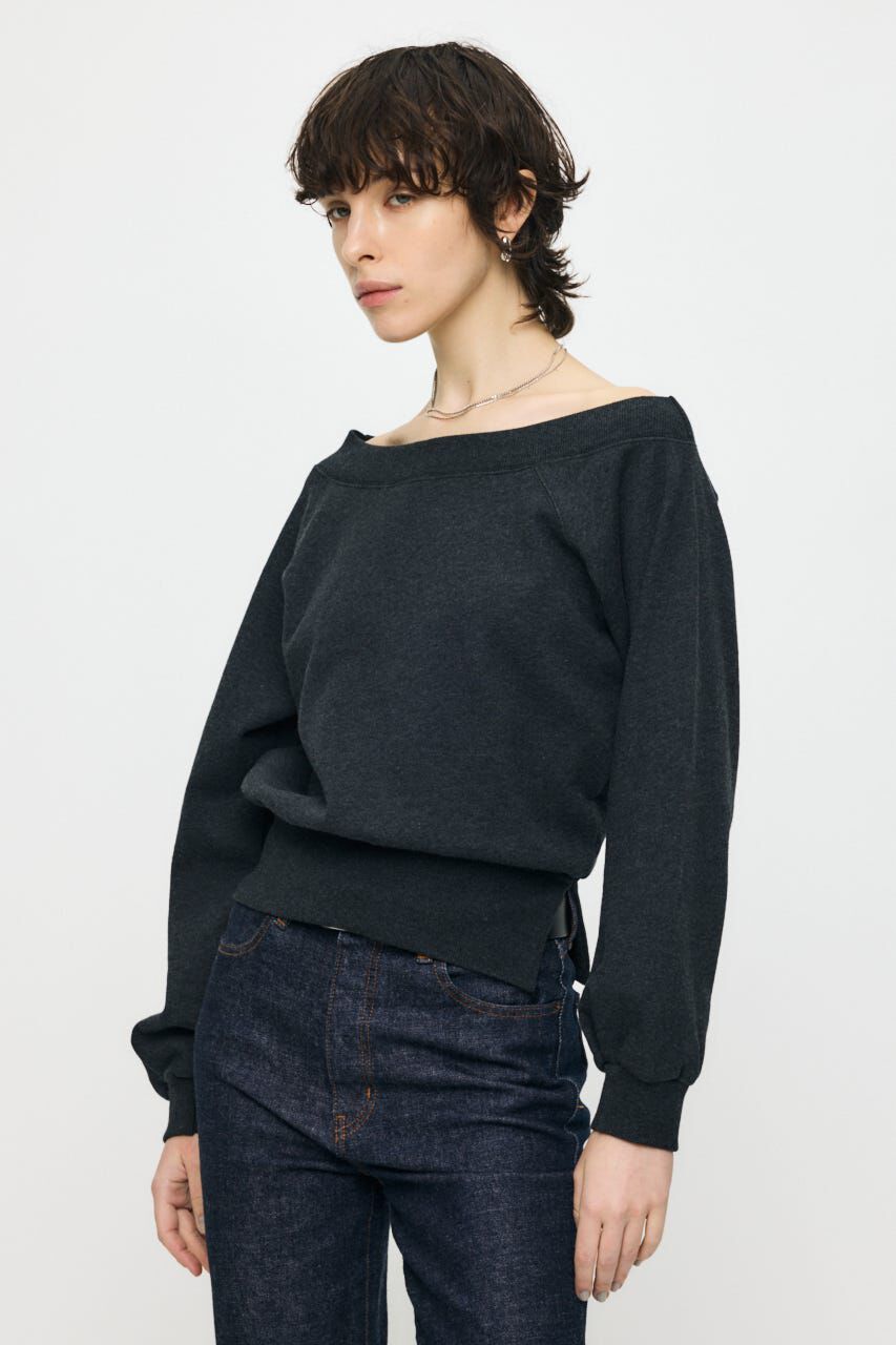 MOUSSY「SIDE SLIT OFF SHOULDER スウェット」|パーカー|
