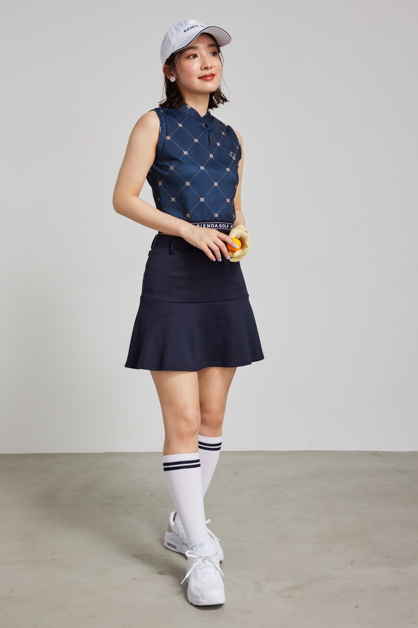 rienda「モックネックロゴノースリTOP」|タンクトップ|