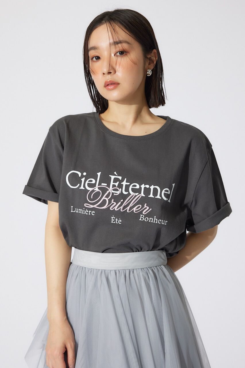 rienda「BigロゴTシャツ」|Tシャツ・カットソー|L/BLK1