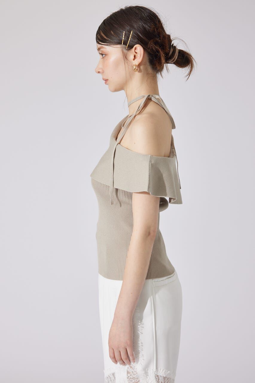 rienda「ワンショルダーニットトップス」|シャツ・ブラウス|