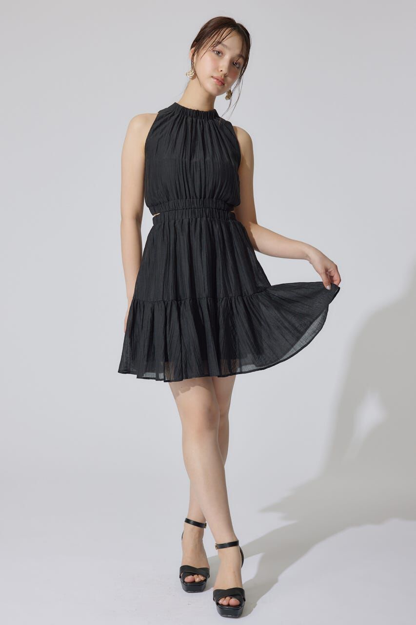 rienda「ホルターネックギャザーミニフレアワンピース」|ワンピース|