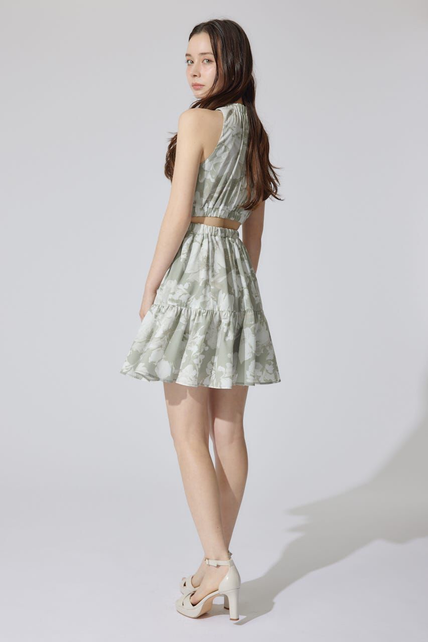 rienda「ホルターネックギャザーミニフレアワンピース」|ワンピース|