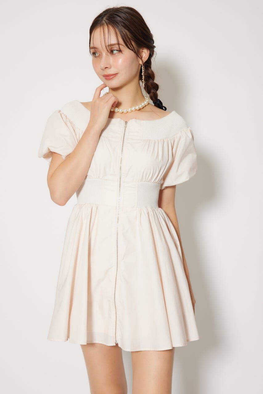 rienda「MA-1オフショルミニフレアワンピース」|ワンピース|L/PNK1