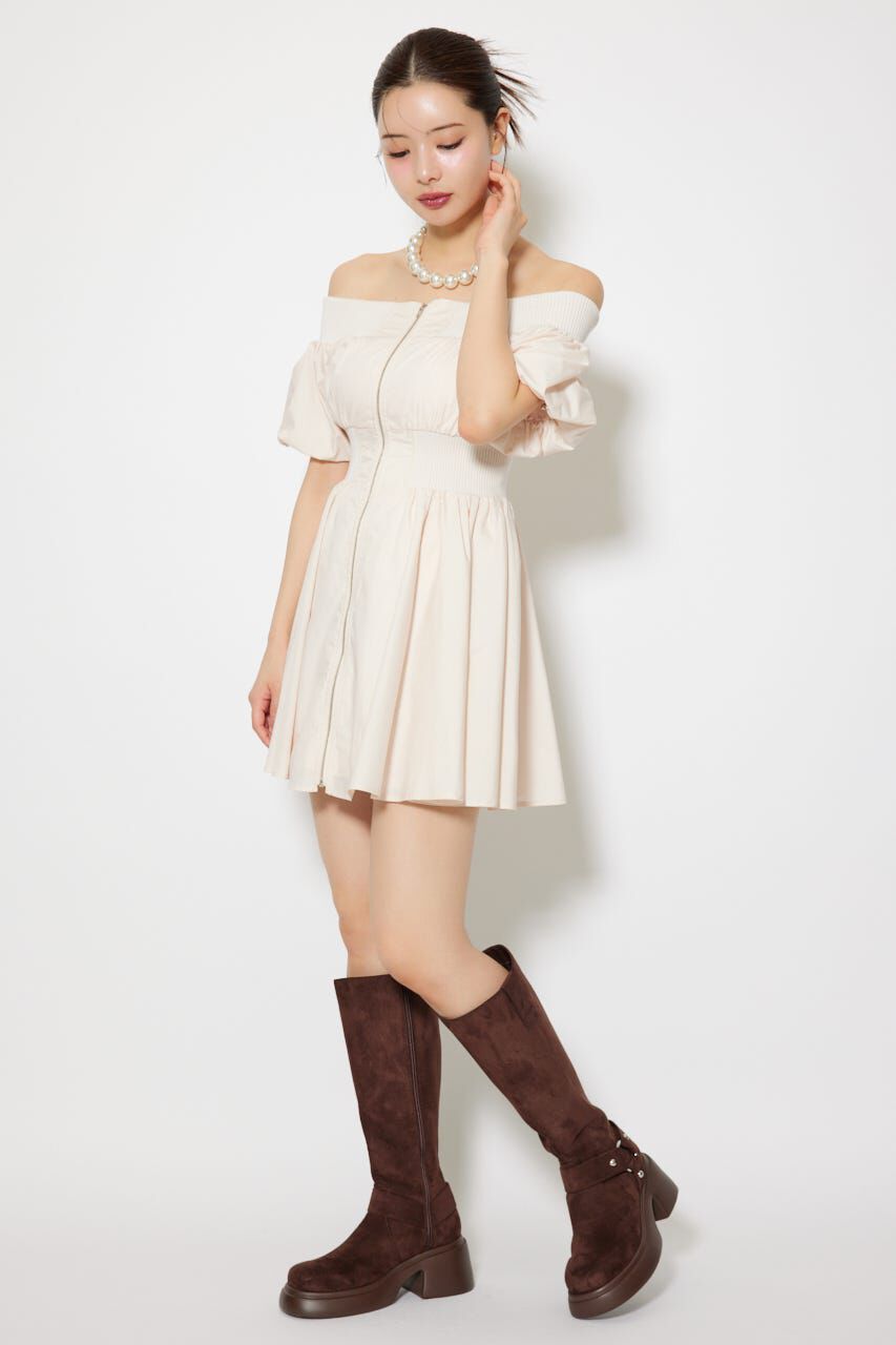 rienda「MA-1オフショルミニフレアワンピース」|ワンピース|