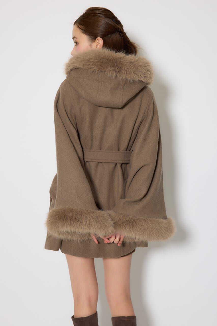 rienda「ウールMIXフードポンチョコート」|その他|