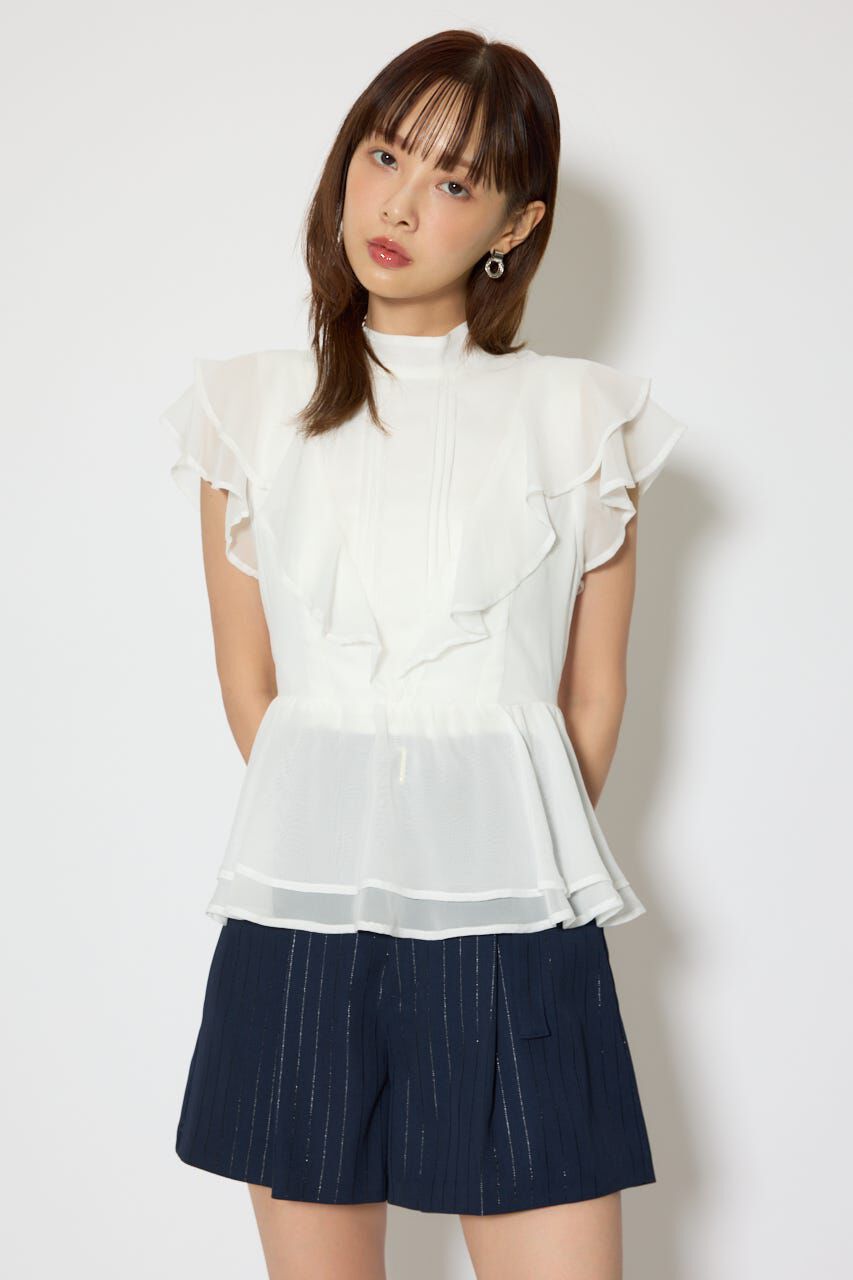 rienda「バックリボンフリルブラウス」|シャツ・ブラウス|
