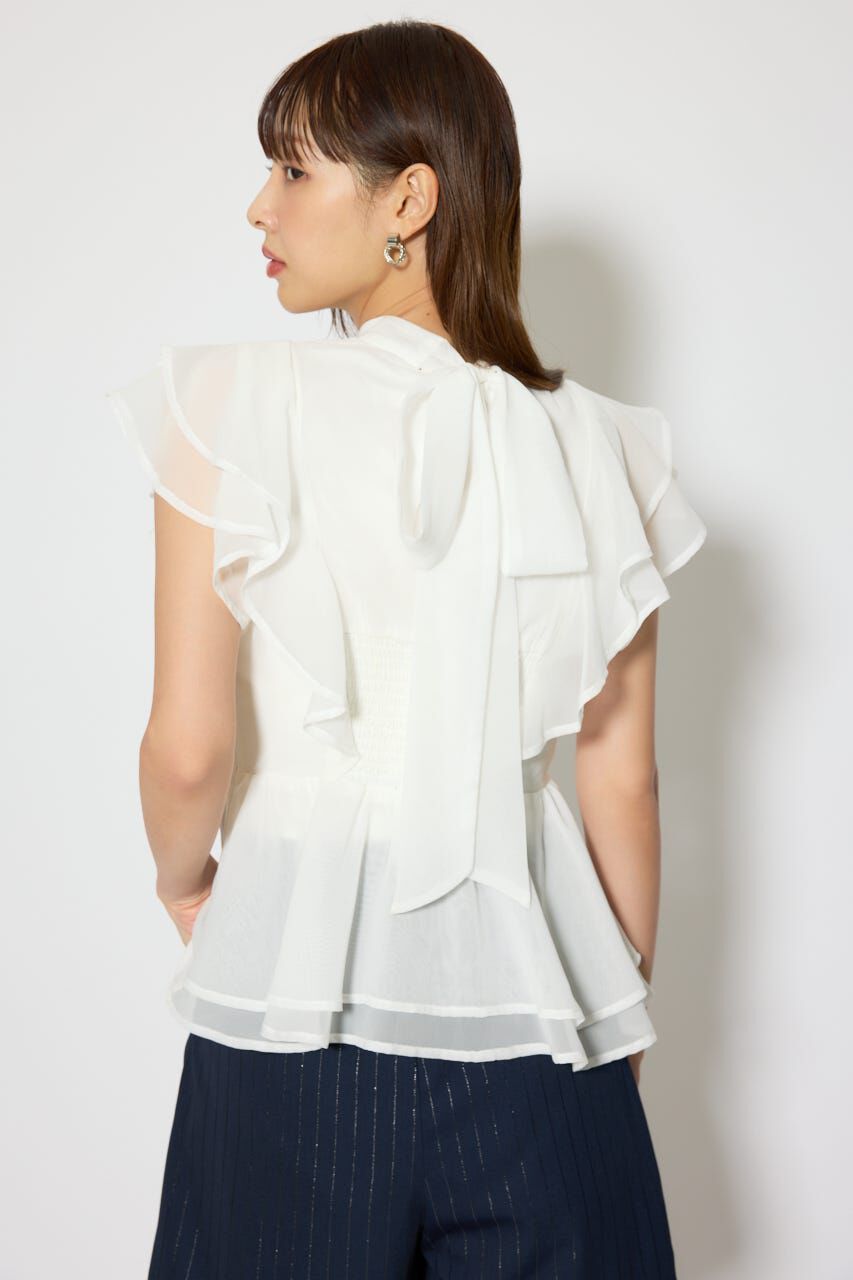 rienda「バックリボンフリルブラウス」|シャツ・ブラウス|