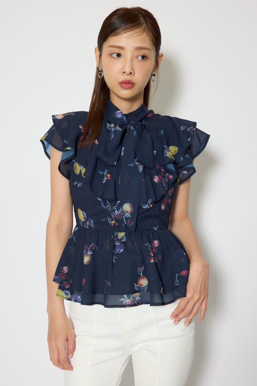 rienda「バックリボンフリルブラウス」|シャツ・ブラウス|