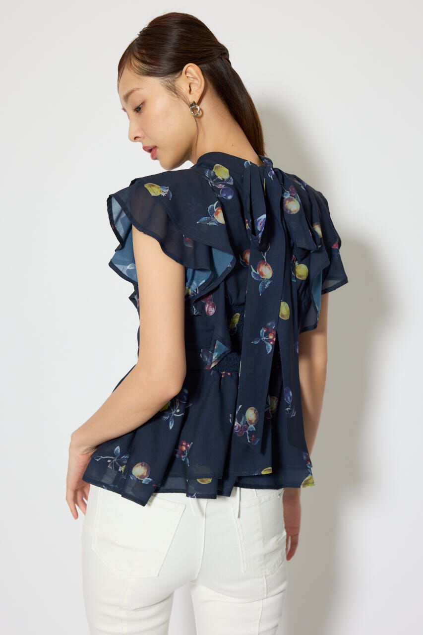 rienda「バックリボンフリルブラウス」|シャツ・ブラウス|