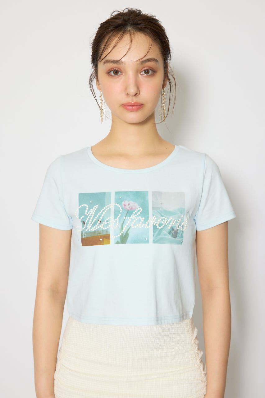 rienda「モチーフフォトショートTシャツ」|Tシャツ・カットソー|