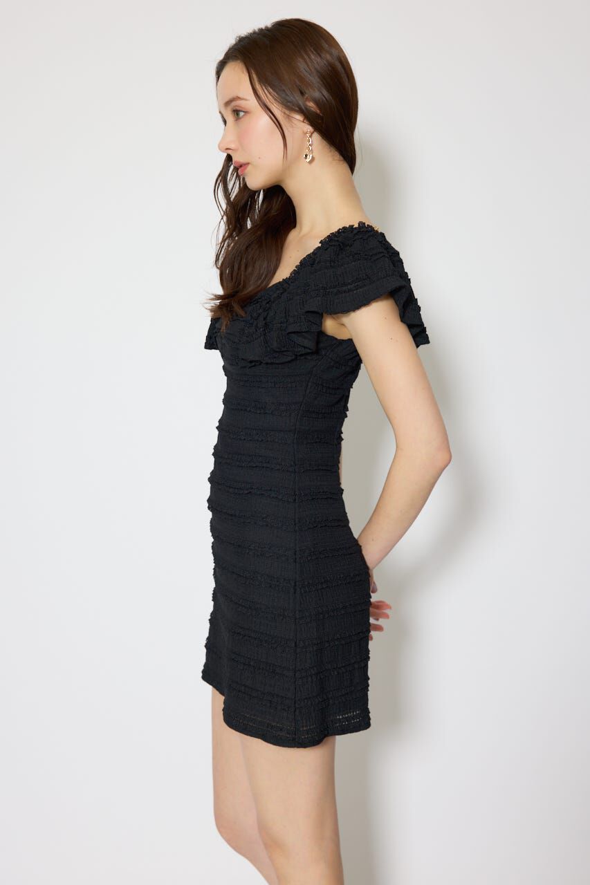 rienda「ショルダーフリルカットミニワンピース」|ワンピース|