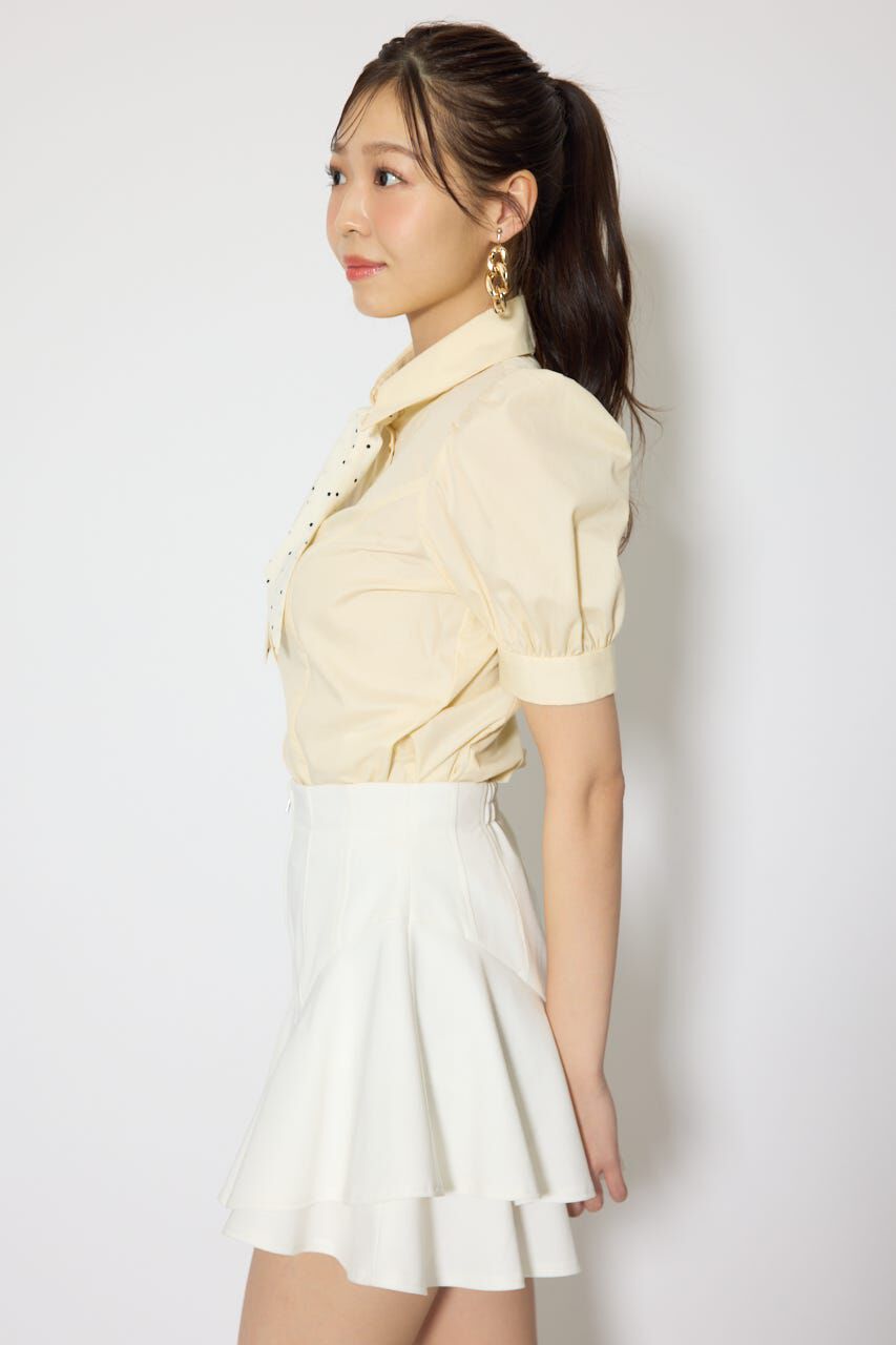 rienda「スカーフ付きハーフスリーブブラウス」|シャツ・ブラウス|