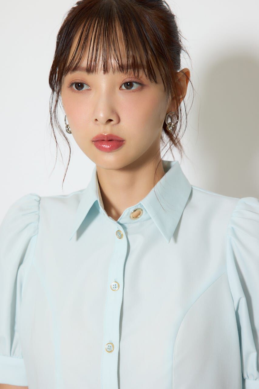 rienda「スカーフ付きハーフスリーブブラウス」|シャツ・ブラウス|