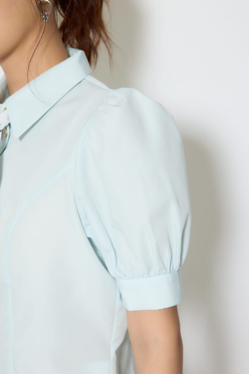 rienda「スカーフ付きハーフスリーブブラウス」|シャツ・ブラウス|