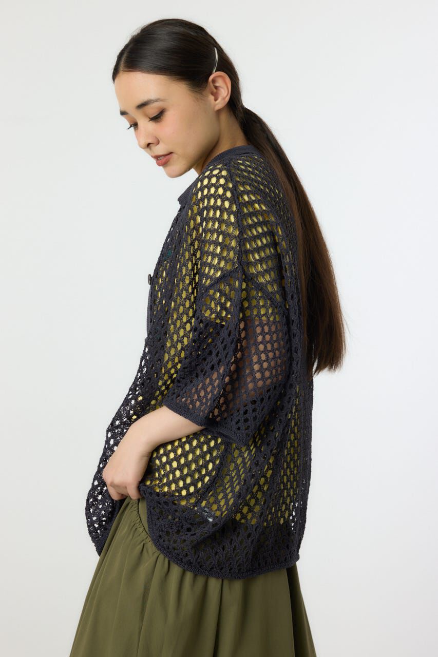 RODEO CROWNS「襟付きメッシュニットカーディガン」|ニット・セーター|