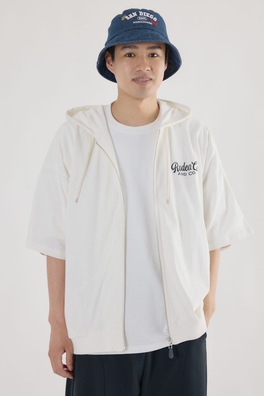 RODEO CROWNS「ハーフスリーブロゴZIPパーカー」|パーカー|