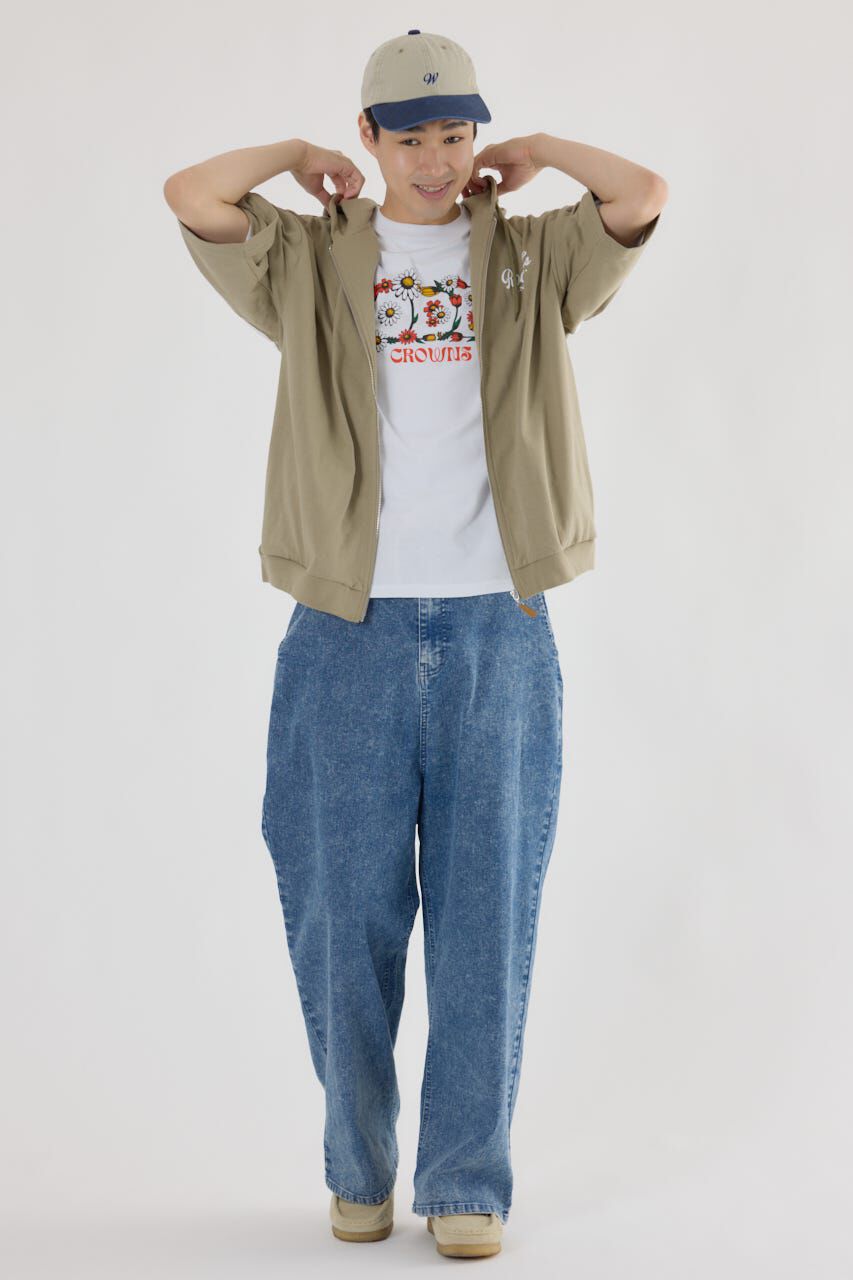 RODEO CROWNS「ハーフスリーブロゴZIPパーカー」|パーカー|