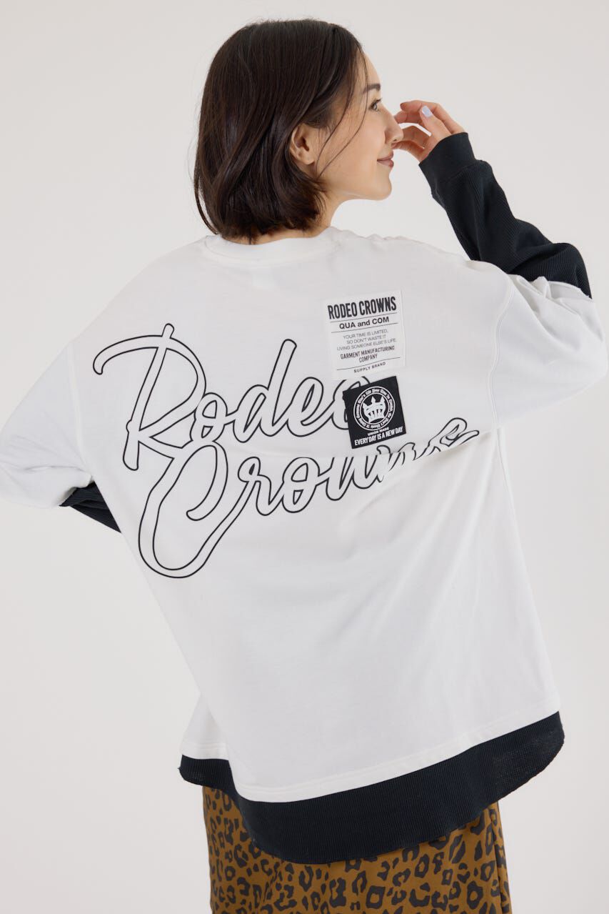 RODEO CROWNS「ルーズレイヤードライクスウェットトップス」|Tシャツ・カットソー|O/WHT1