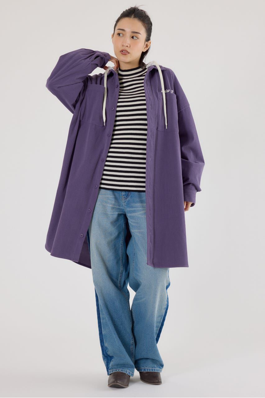 RODEO CROWNS「フード付きコーデュロイシャツワンピース」|ワンピース|PUR