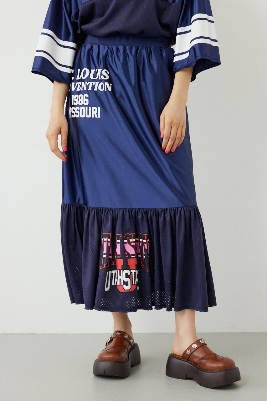 RODEO CROWNS「＜WEB先行アイテム＞リメイク GAMEティアードスカート」|スカート|NVY