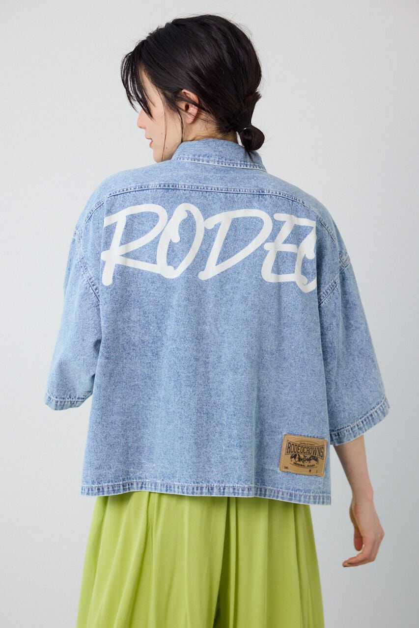 RODEO CROWNS「＜WEB先行アイテム＞デニムワイドシャツ」|シャツ・ブラウス|