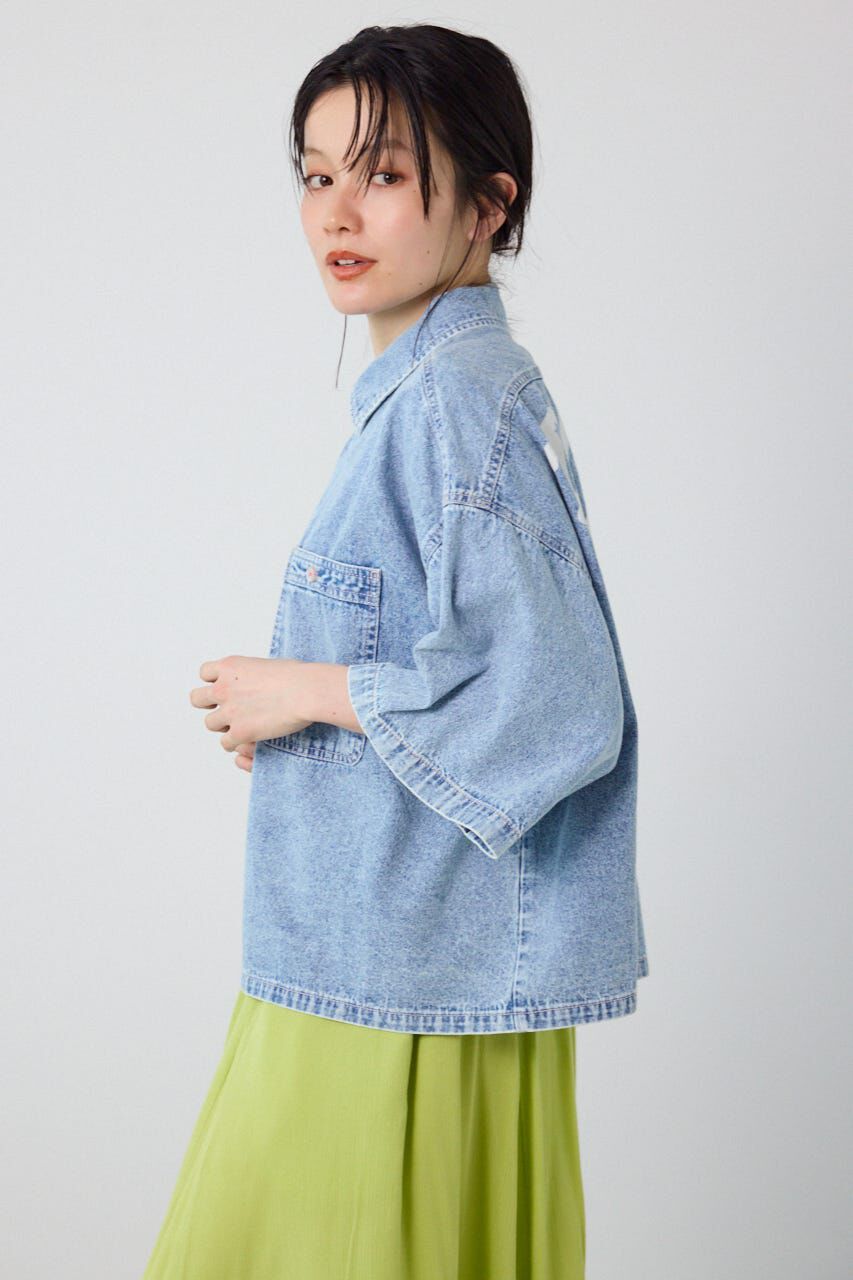 RODEO CROWNS「＜WEB先行アイテム＞デニムワイドシャツ」|シャツ・ブラウス|