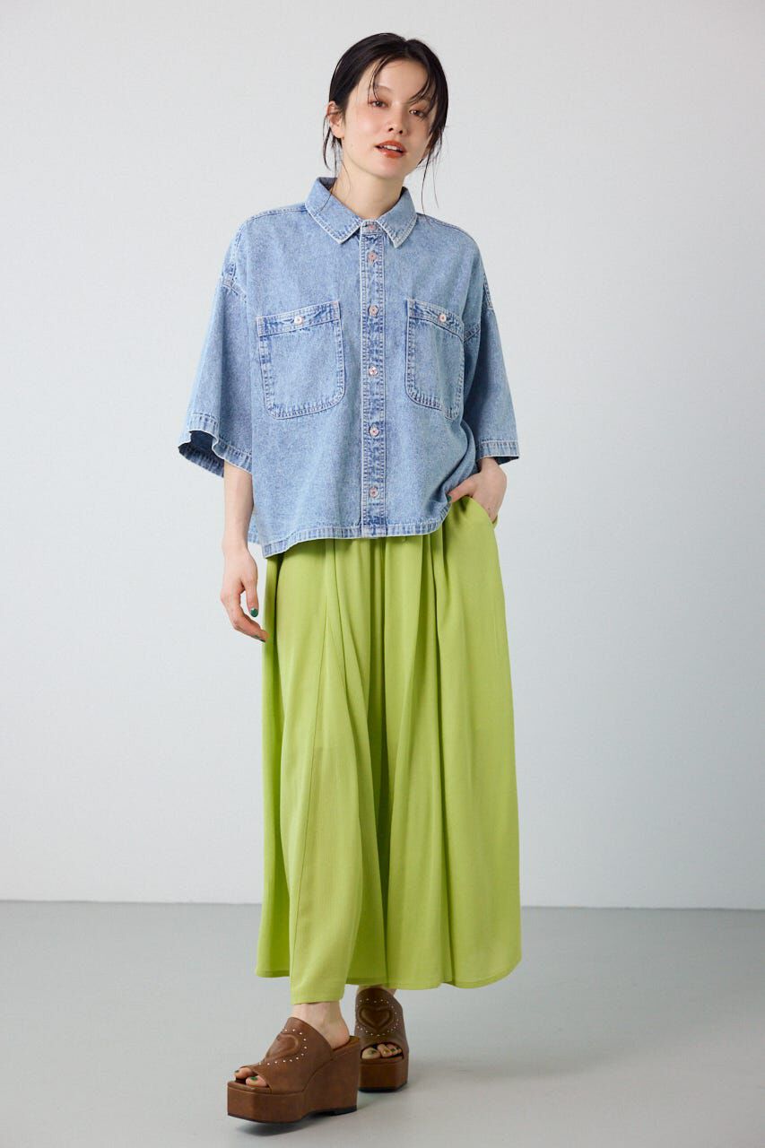 RODEO CROWNS「＜WEB先行アイテム＞デニムワイドシャツ」|シャツ・ブラウス|