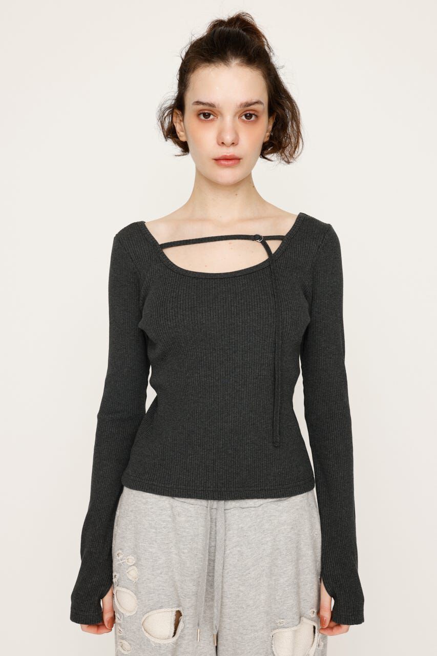 SLY「2WAY CUT RIB トップス」|Tシャツ・カットソー|