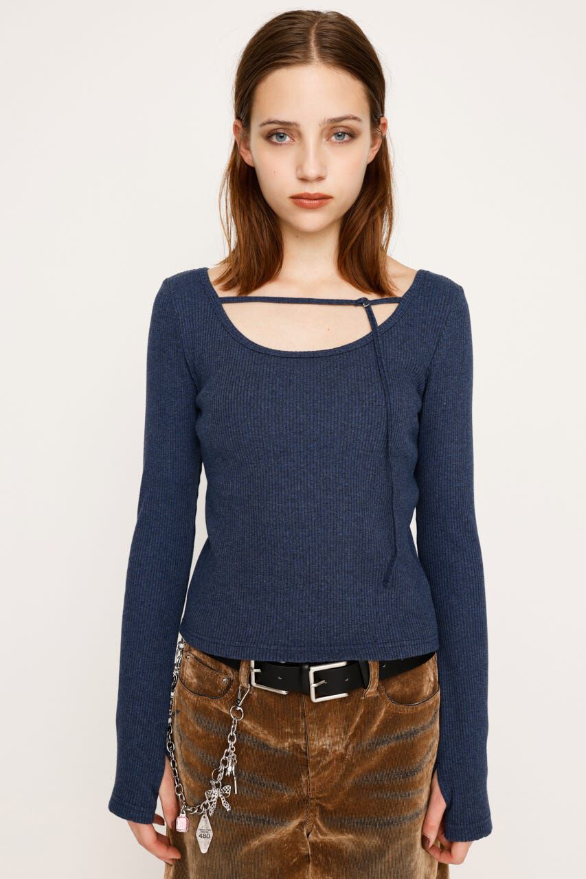 SLY「2WAY CUT RIB トップス」|Tシャツ・カットソー|