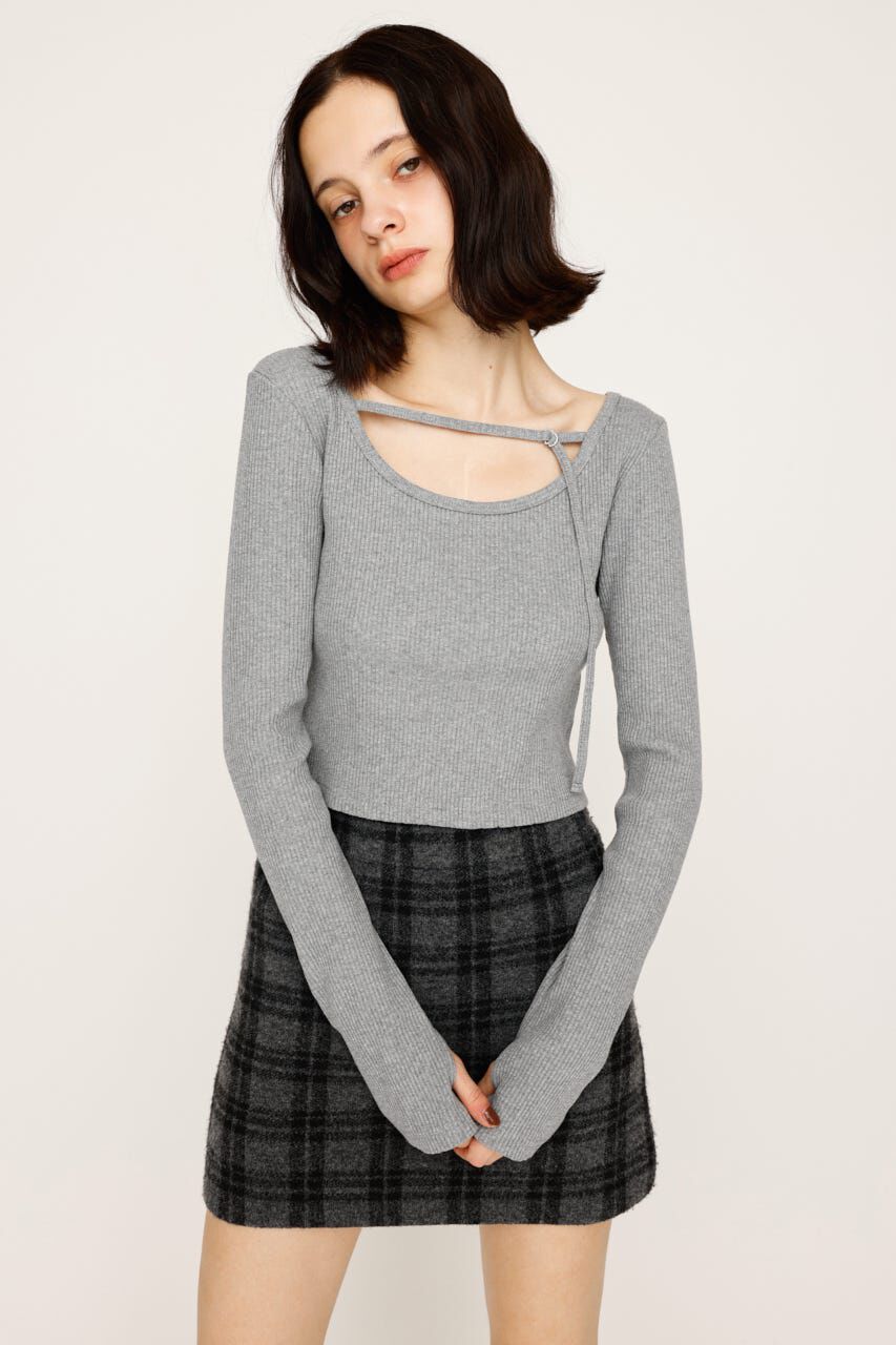 SLY「2WAY CUT RIB トップス」|Tシャツ・カットソー|